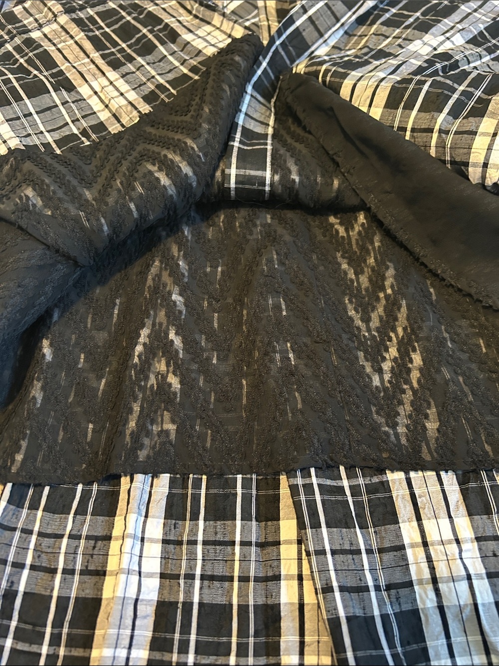 Buru Sz M Black and White Plaid Dress - Picture 8 of 8